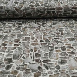 Tela estampado piedra gris